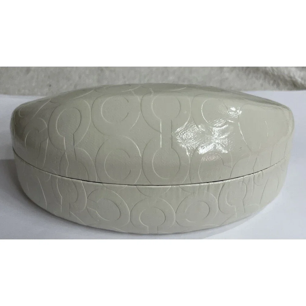 Large Creamy White COACH Logo Eyeglass Sunglass Hard Clamshell